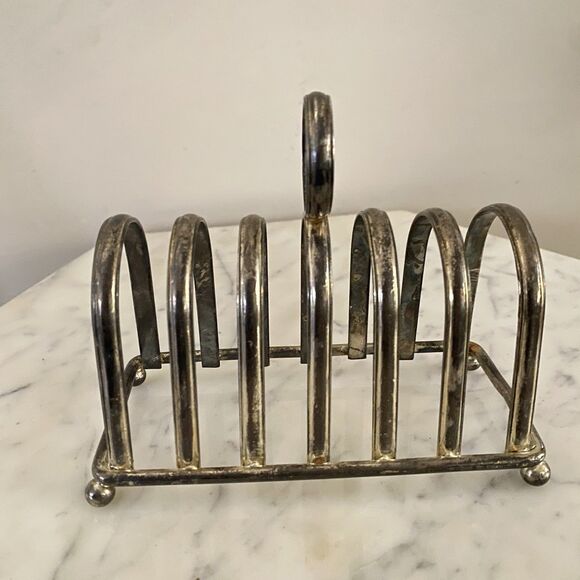 Vintage English Traditional Silver Plate Toast Rack  / Letter Holder 6 Slots - Picture 3 of 5